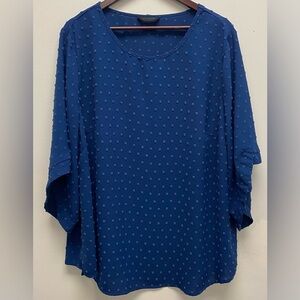 4 for $25 🍒 BloomChic Navy Flowy Textured Blouse / Top Size 3x